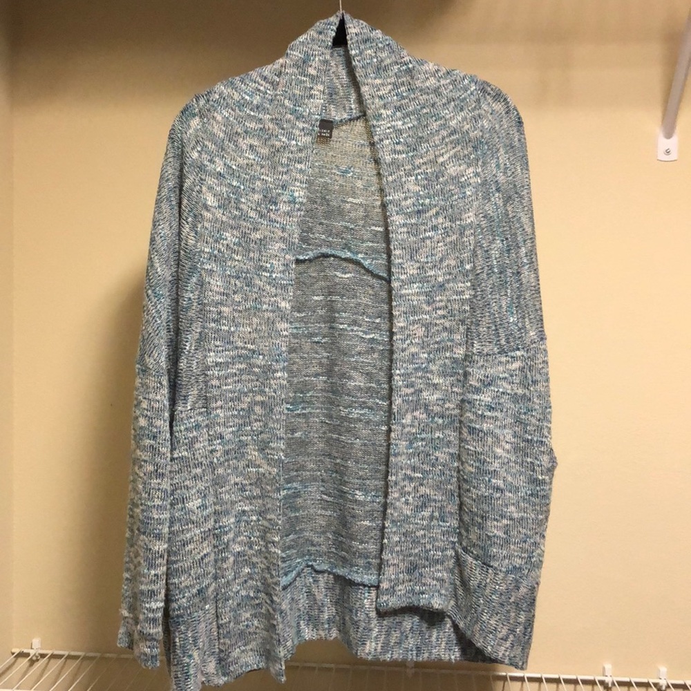 Blue cardigan sweater